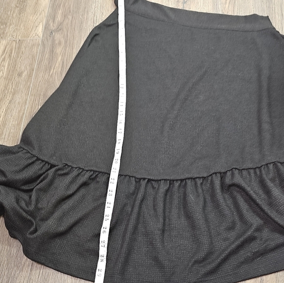 Free People Avery One Shoulder Black Mini Dress Sz M Ruffle Hem,Pockets - Picture 11 of 14